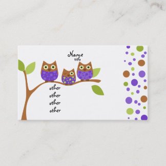 Carte De Visite Trois Chouettes