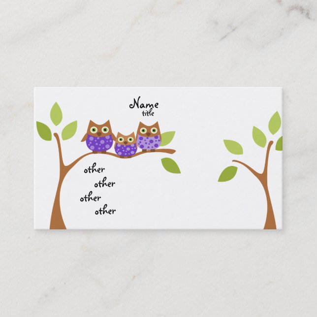 Carte De Visite Trois Chouettes (Devant)