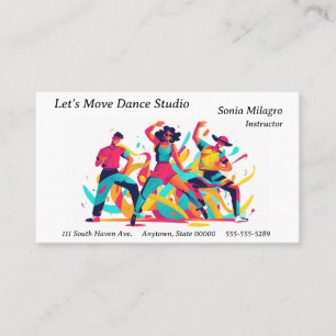 Carte De Visite Trois danseurs aux couleurs festives et optimistes