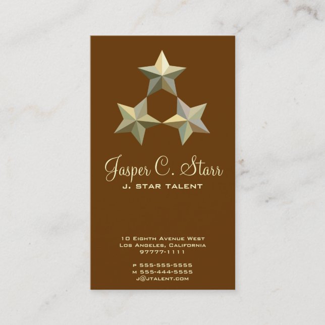 Carte De Visite Trois étoiles 3d (Devant)