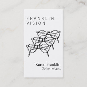 Carte De Visite Trois lunettes Vue optique