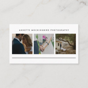 Carte De Visite Trois photographie minimaliste simple moderne de