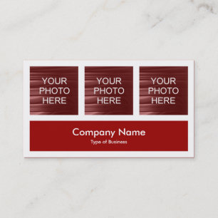 Carte De Visite Trois photos plus une - rouge rouge