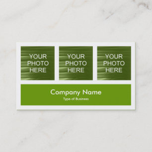 Carte De Visite Trois photos plus une - Vert avocat