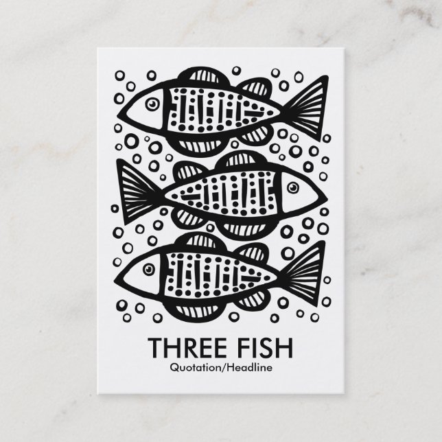 Carte De Visite Trois poissons - Blanc (Devant)