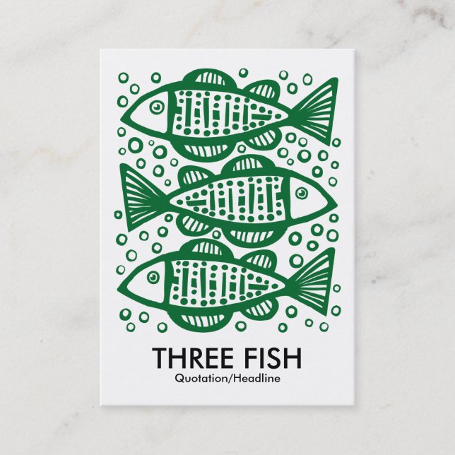 Carte De Visite Trois poissons - Vert forêt (Devant)