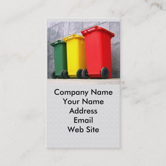 Carte De Visite Trois poubelles de couleur (Devant)