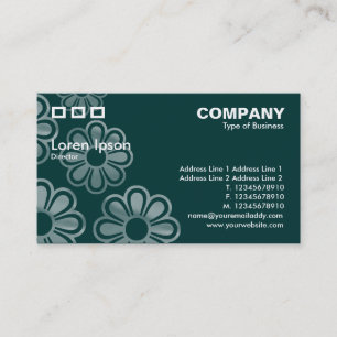 Carte De Visite Trois rectangles - Cascade de fleurs vert foncé