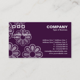 Carte De Visite Trois Rectangles - Cascade de fleurs violettes fon