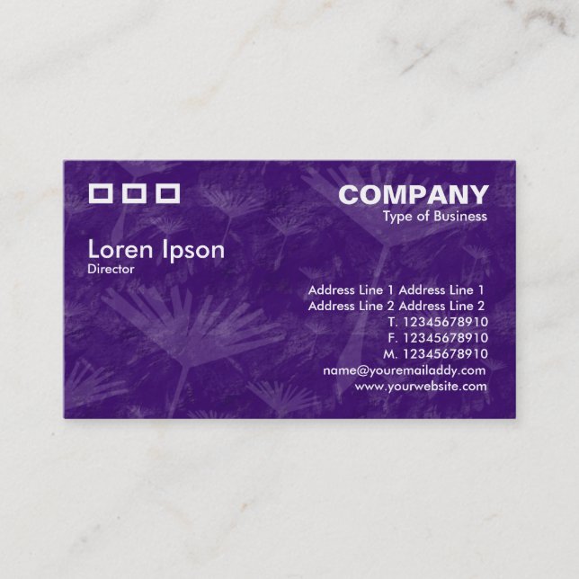 Carte De Visite Trois Rectangles - Violet foncé Dandylion Terre (Devant)