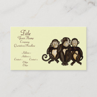 Carte De Visite Trois singes sages