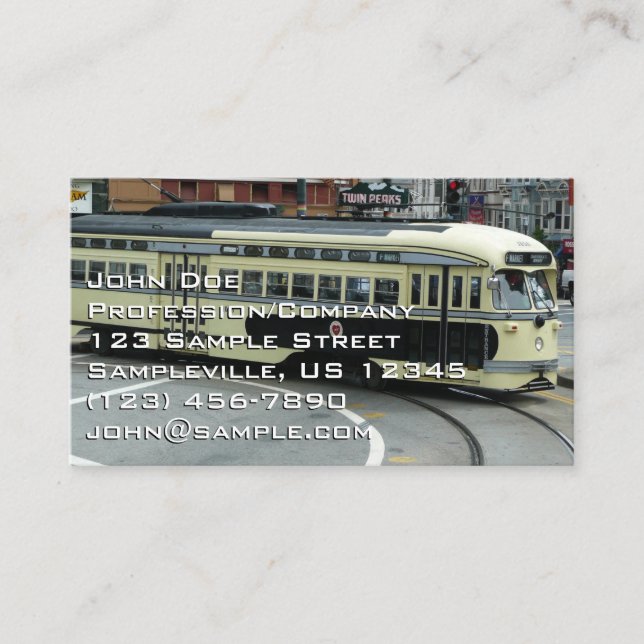 Carte De Visite Trolley de San Francisco (Devant)
