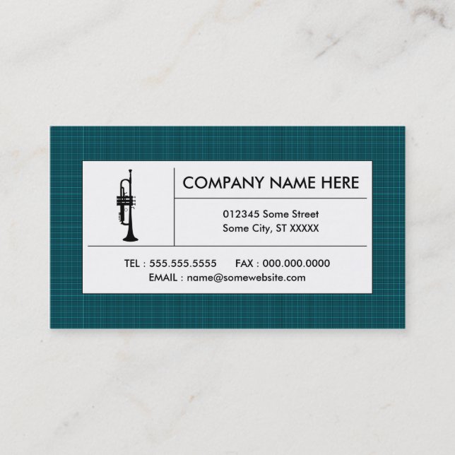 Carte De Visite trompette plaid (Devant)