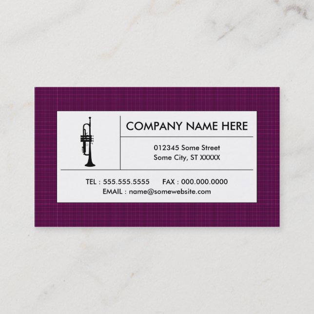 Carte De Visite trompette plaid (Devant)