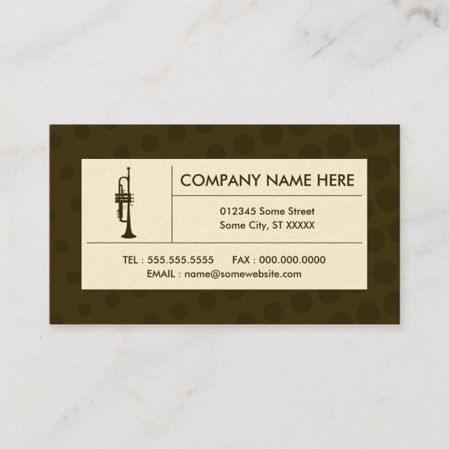 Carte De Visite trompette tramée (Devant)