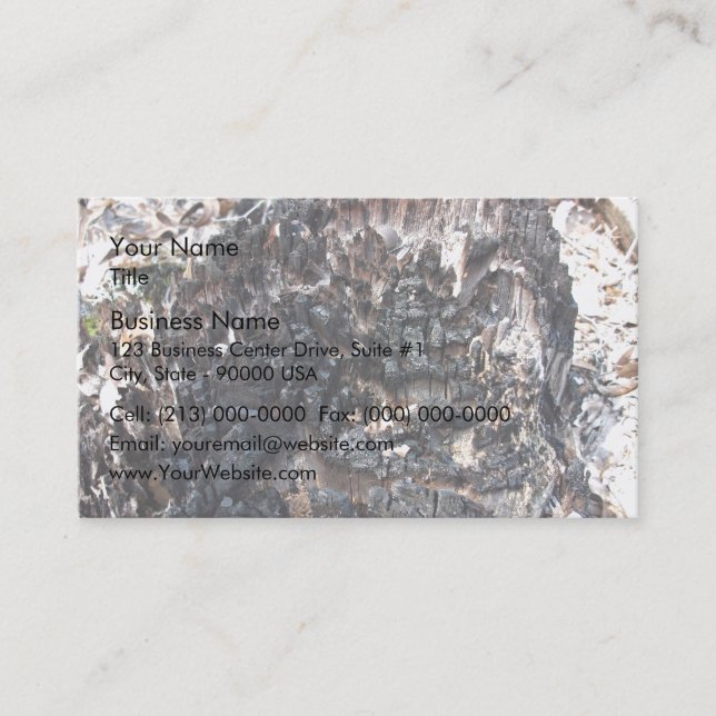 Carte De Visite Tronçon d'arbre brûlé (Devant)