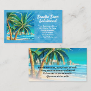 Carte De Visite Tropical Beach Vacation Island Art Travel