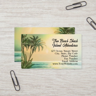 Carte De Visite Tropical Beach Vacation Island Sun Travel