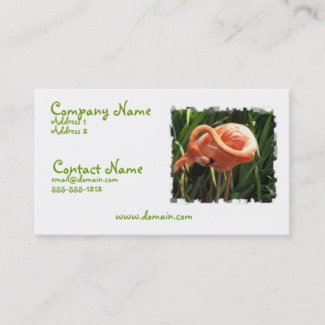 Carte de visite tropical de Flamant rose (Devant)