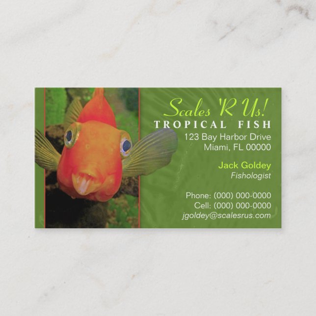 Carte de visite tropical de poissons (Devant)