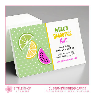 Carte De Visite Tropical Fruit Smoothie Shop Juice Bar