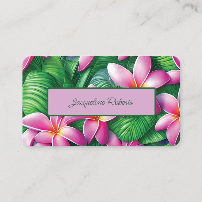 Carte De Visite Tropical Hawaiian Flowers Hair Stylist (Devant)