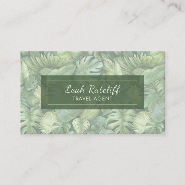 Carte De Visite Tropical Leaves Business Card (Devant)