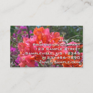 Carte De Visite Tropical Pink Bougainvillea Island Floral