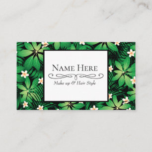 Carte De Visite Tropical plumeria lush forest