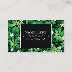 Carte De Visite Tropical plumeria lush forest