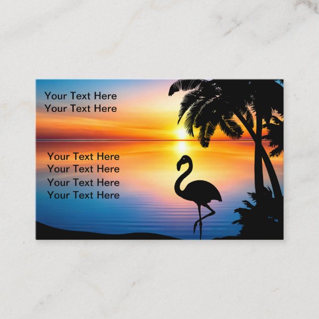 Carte De Visite Tropical Sunset Scenic Business Cards Design (Devant)