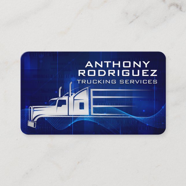 Carte De Visite Truck in Motion | Shipping Transport (Devant)