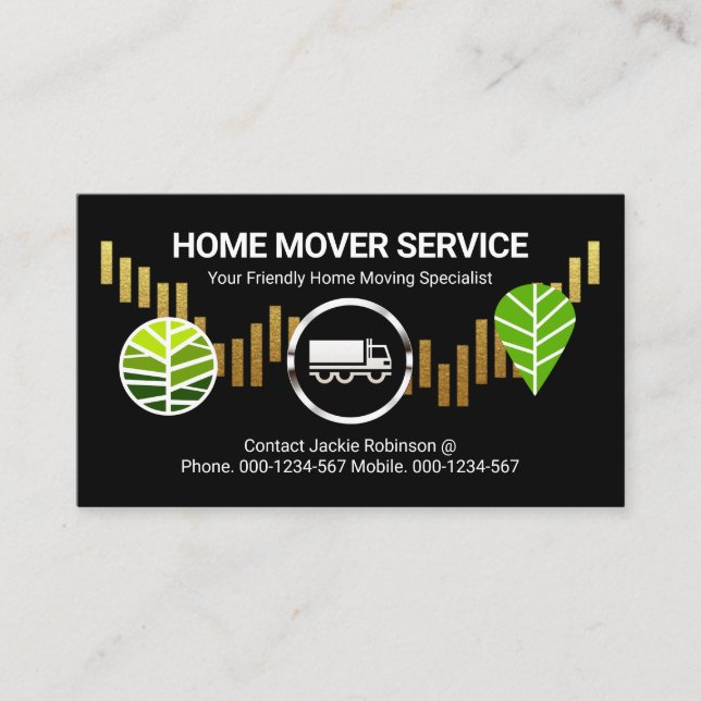 Carte De Visite Truck On Gold Hillside Tree Landscape (Devant)