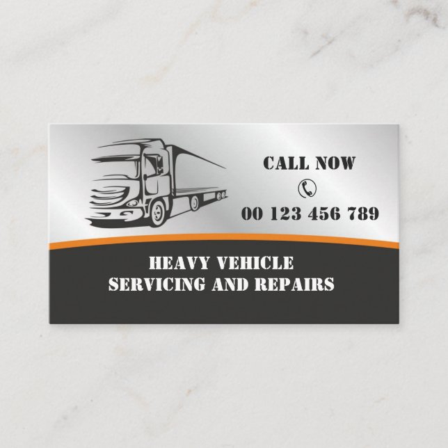Carte De Visite Truck Repair, Diesel Mechanic Business Card  (Devant)