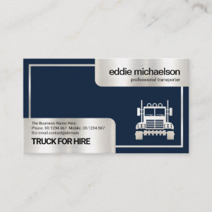 Carte De Visite Trucker Logistique de cadre de la boîte d'argent