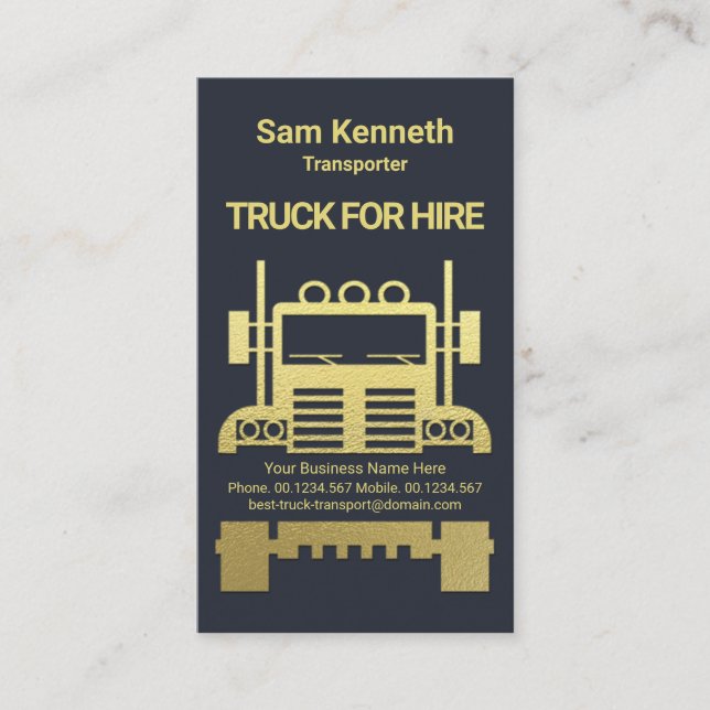 Carte De Visite Trucker logistique de semi-camion or exquis (Devant)