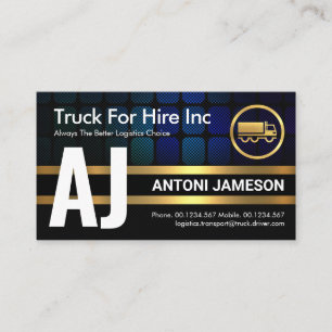 Carte De Visite Trucker Monogram Gold Lines simple