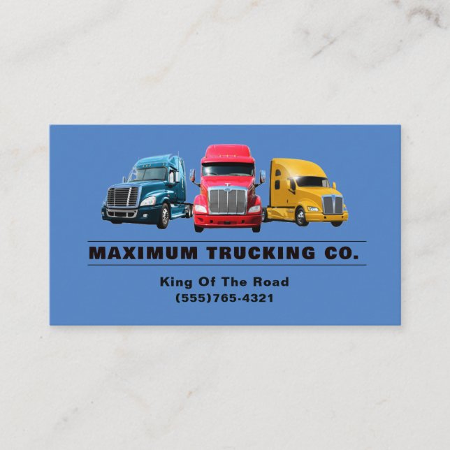 Carte De Visite Trucker Transport Semi-Trucking Company (Devant)