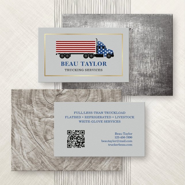 Carte De Visite Trucker Trucker Patriotic (Créateur téléchargé)