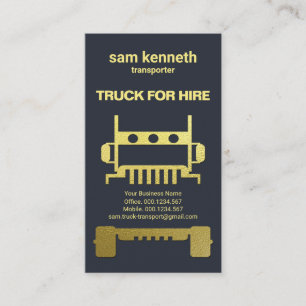 Carte De Visite Trucs Gold Semi Truck Exquise Blue Trucker