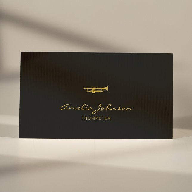 Carte De Visite Trumpet Professionnel Brass Enseignant Or&Black (Créateur téléchargé)
