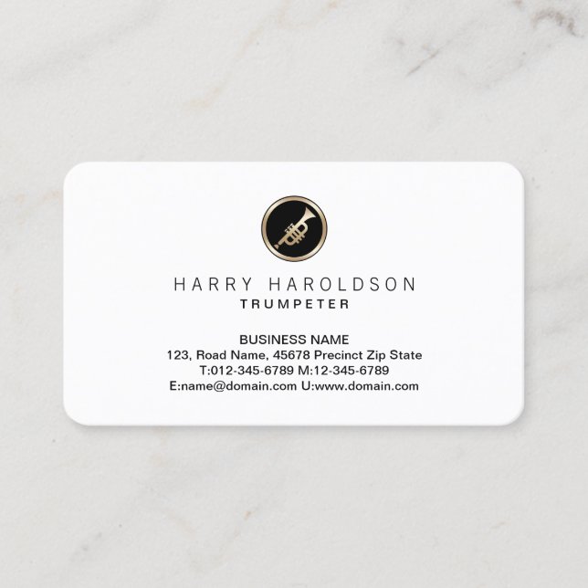 Carte De Visite Trumpet Trumpeter Musicien (Devant)