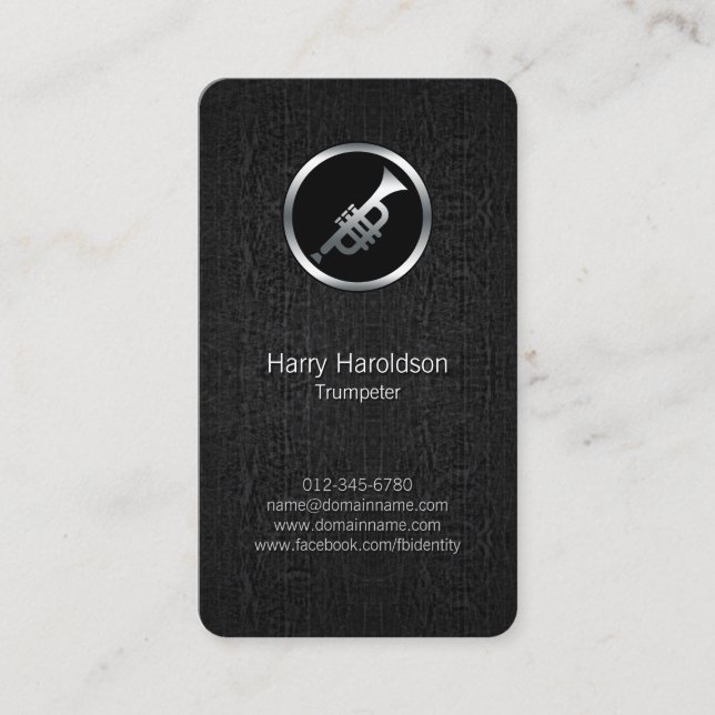 Carte De Visite Trumpeter Trumpet Icon Grunge BusinessCard (Devant)