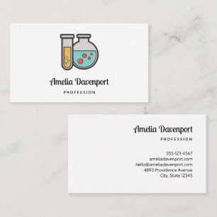 Carte De Visite Tube d'essai de chimie et bécher