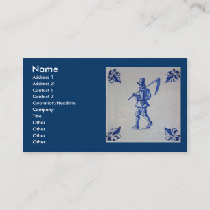 Carte De Visite Tuile bleue de Delft - modèle