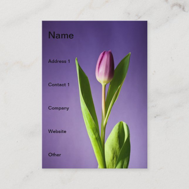 Carte De Visite Tulipe pourpre (Devant)