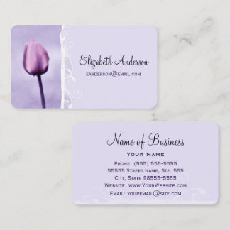 Carte De Visite Tulipe Violette Fleur de Lavande