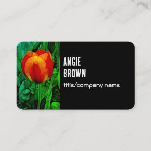 Carte De Visite tulipes audacieuses fleur photo nature sur noir