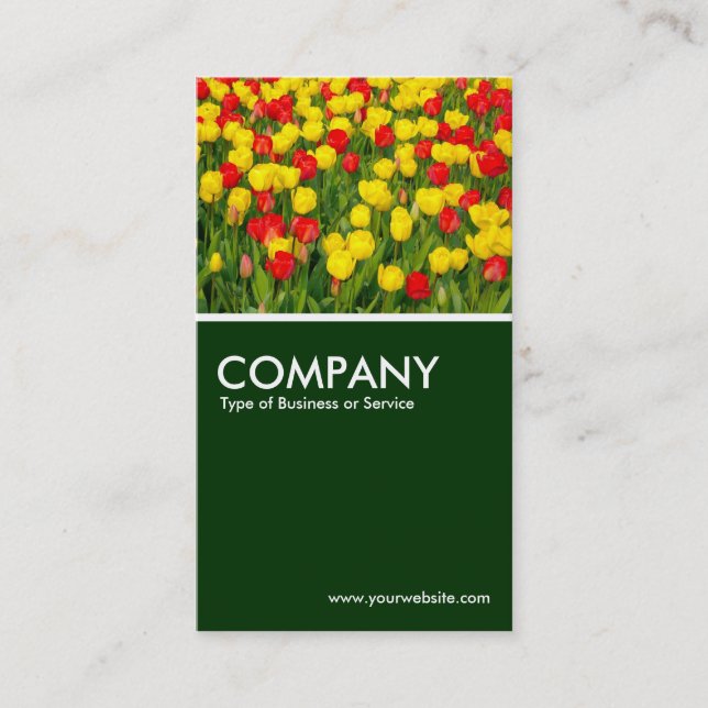 Carte De Visite Tulipes colorées - Vert foncé (Devant)