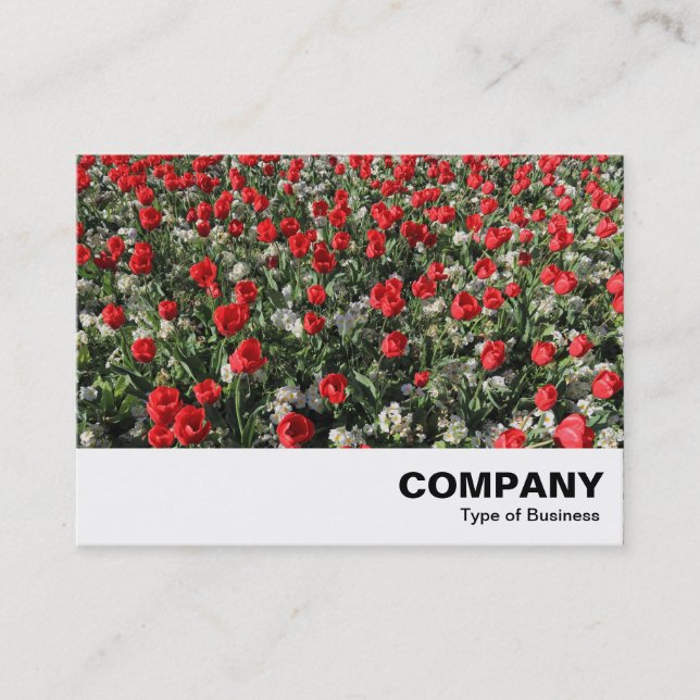 Carte De Visite Tulipes rouges et primeurs (Devant)